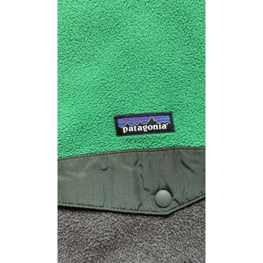 Men's Patagonia Snap T Pullover Colorblock Green Grey Small